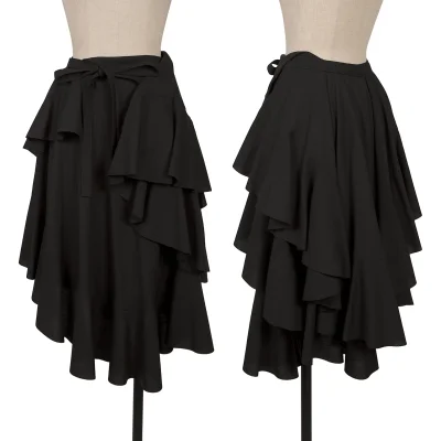 JUNYA WATANABE COMME des GARCONS Poly Wool Frill Wrap Skirt