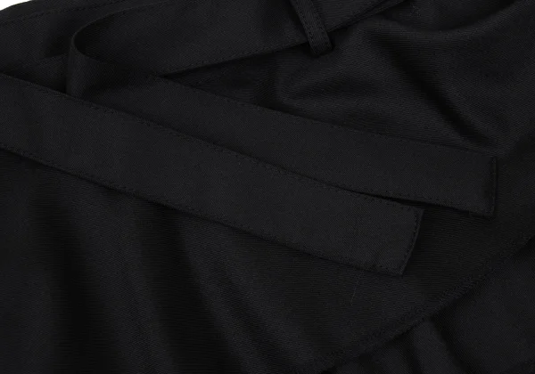 BLACK COMME des GARCONS Wool Gabardine Belted Tiered Skirt K-169582_004