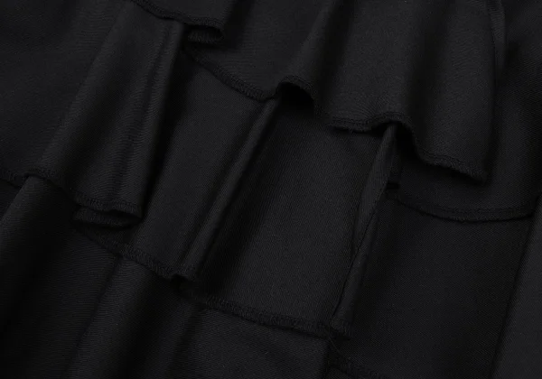BLACK COMME des GARCONS Wool Gabardine Belted Tiered Skirt K-169582_006