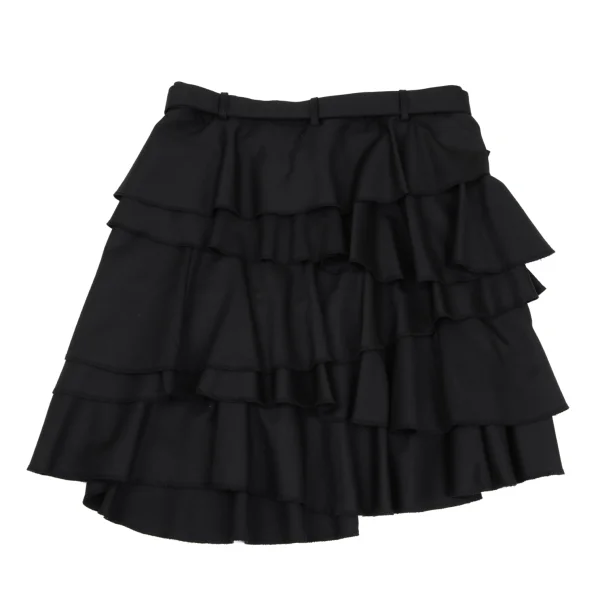 BLACK COMME des GARCONS Wool Gabardine Belted Tiered Skirt K-169582_008