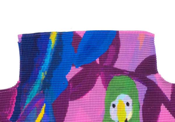 ISSEY MIYAKE me PARAKEET Graphic Print Stretch Pleats T-shirt K-169588_004