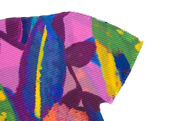 ISSEY MIYAKE me PARAKEET Graphic Print Stretch Pleats T-shirt K-169588_006