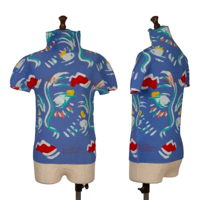 ISSEY MIYAKE me Marine Print Stretch Pleats T-shirt