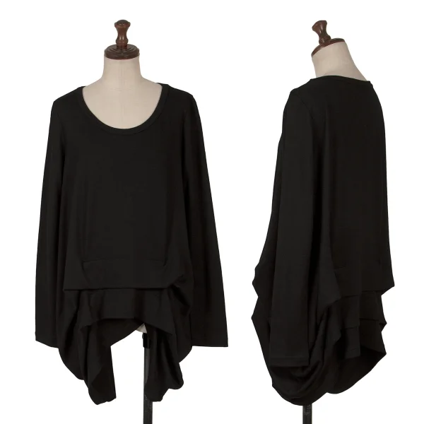 LIMI feu Wool Hem Tuck Design Top Black 2 K-169595_001