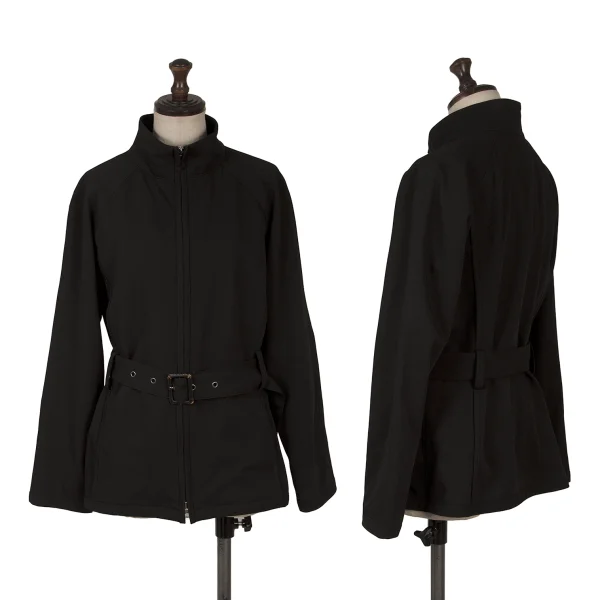L'EQUIPE YOSHIE INABA Wool Gabardine Belted Zip-up Blouson Black 9 K-169596_001