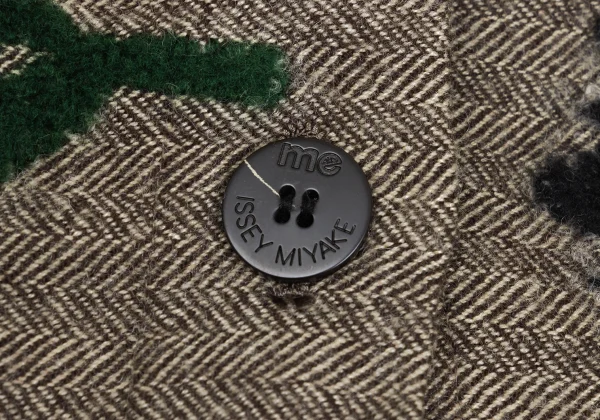 ISSEY MIYAKE me Dot Leaf Embroidery Herringbone Cardigan K-169599_008