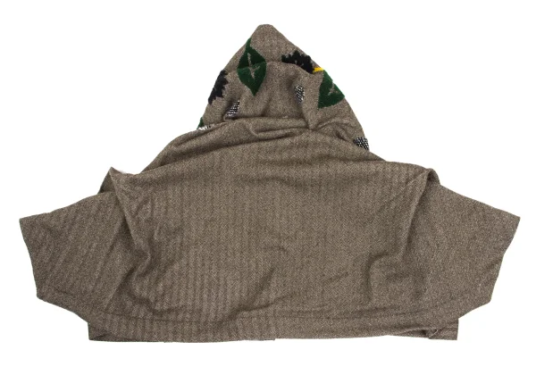 ISSEY MIYAKE me Dot Leaf Embroidery Herringbone Cardigan K-169599_011