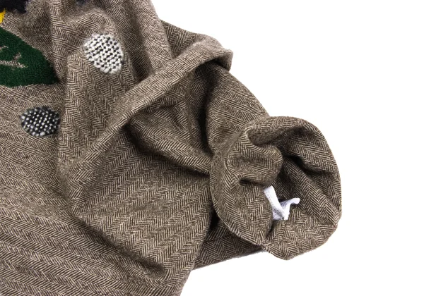 ISSEY MIYAKE me Dot Leaf Embroidery Herringbone Cardigan & Half Pants K-169601_007