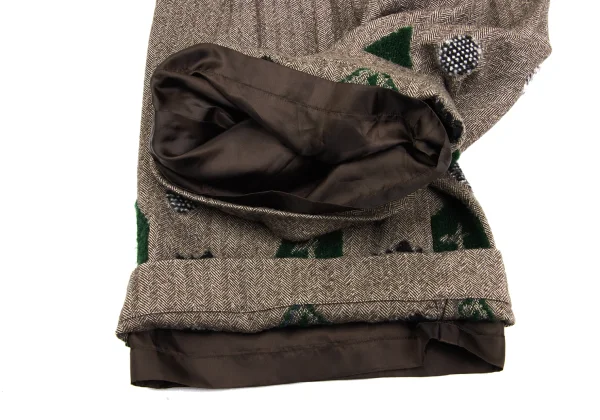 ISSEY MIYAKE me Dot Leaf Embroidery Herringbone Cardigan & Half Pants K-169601_017