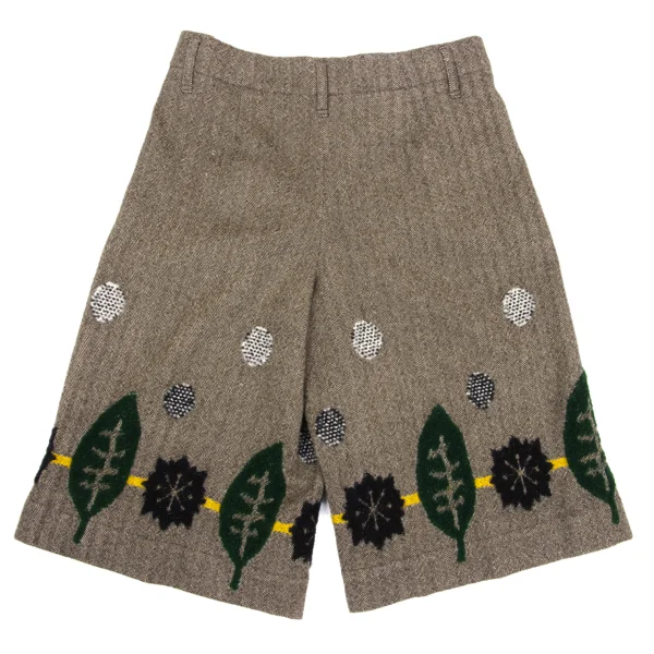 ISSEY MIYAKE me Dot Leaf Embroidery Herringbone Cardigan & Half Pants K-169601_018