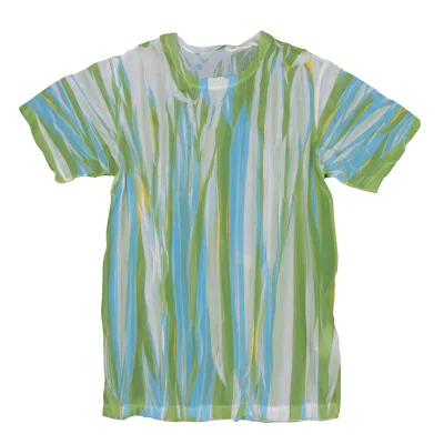ISSEY MIYAKE Wrinkled Pleats See-through Stripe T-shirt