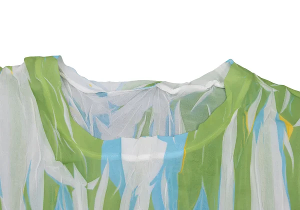 ISSEY MIYAKE Wrinkled Pleats See-through Stripe T-shirt K-169602_004