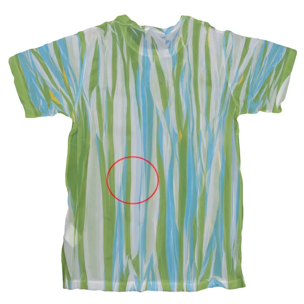 ISSEY MIYAKE Wrinkled Pleats See-through Stripe T-shirt K-169602_008