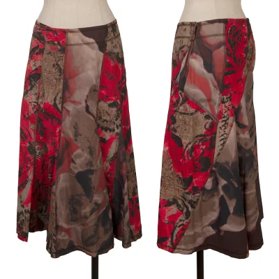 ISSEY MIYAKE Cotton Graphic Print Skirt