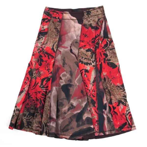 ISSEY MIYAKE Cotton Graphic Print Skirt K-169604_002