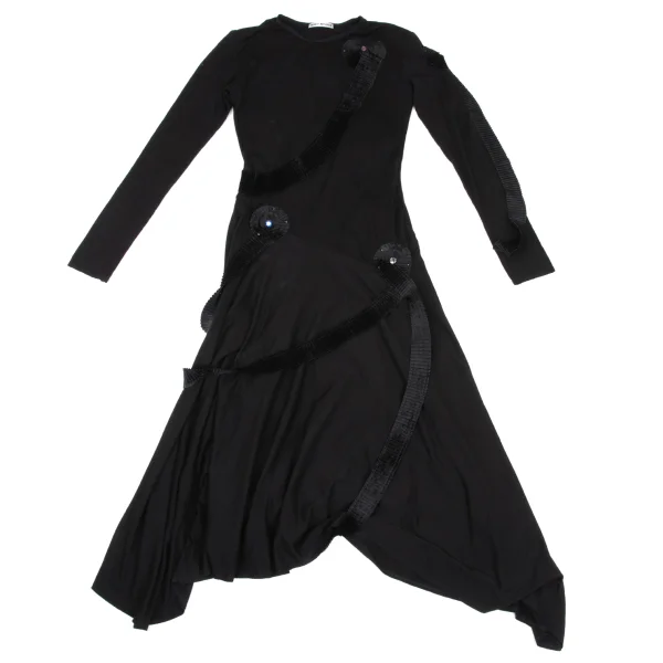 ISSEY MIYAKE Bijou Tape Decorated Stretch Dress K-169608_002