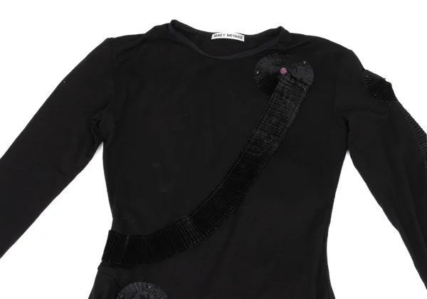 ISSEY MIYAKE Bijou Tape Decorated Stretch Dress K-169608_003