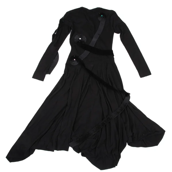 ISSEY MIYAKE Bijou Tape Decorated Stretch Dress K-169608_013