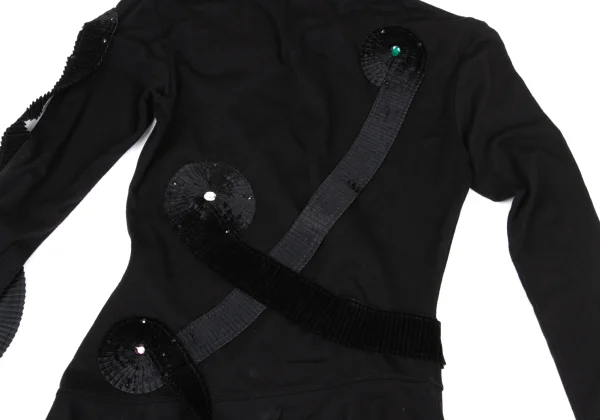 ISSEY MIYAKE Bijou Tape Decorated Stretch Dress K-169608_014