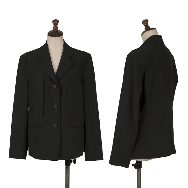 ISSEY MIYAKE Wool Dart Design Stretch Jacket Black 2 K-169609_001