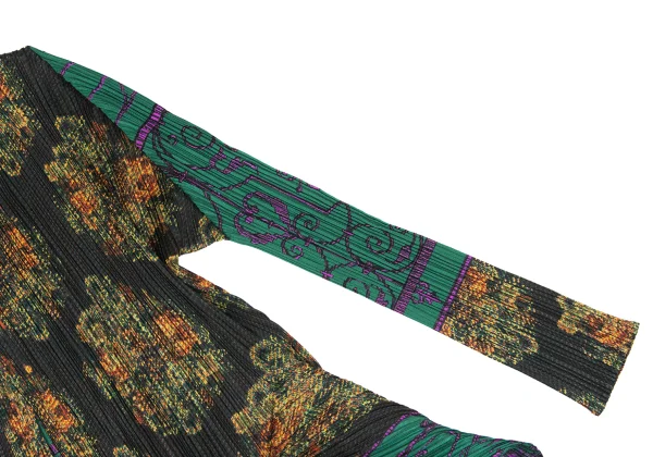 PLEATS PLEASE Graphic Print Wave Buttonless Cardigan K-169611_005