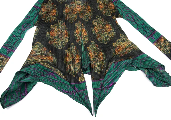 PLEATS PLEASE Graphic Print Wave Buttonless Cardigan K-169611_007