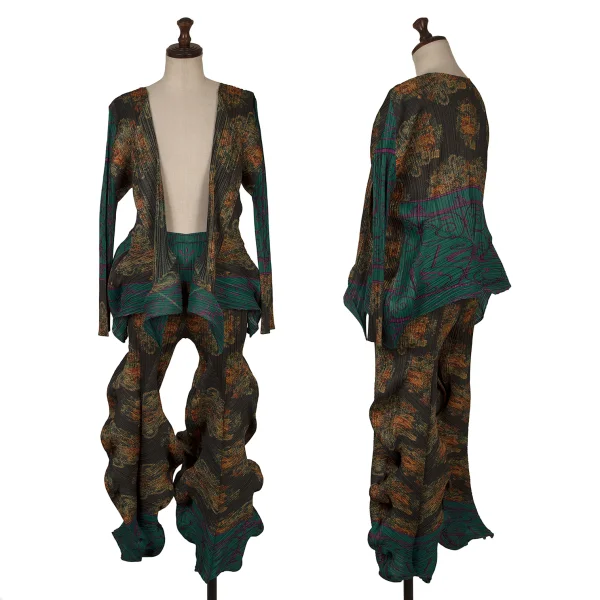 PLEATS PLEASE Graphic Print Wave Pants K-169612_011