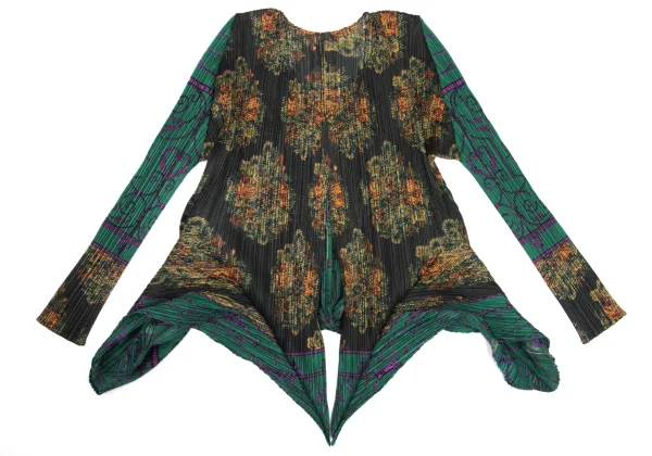 PLEATS PLEASE Graphic Print Wave Cardigan & Pants K-169613_003