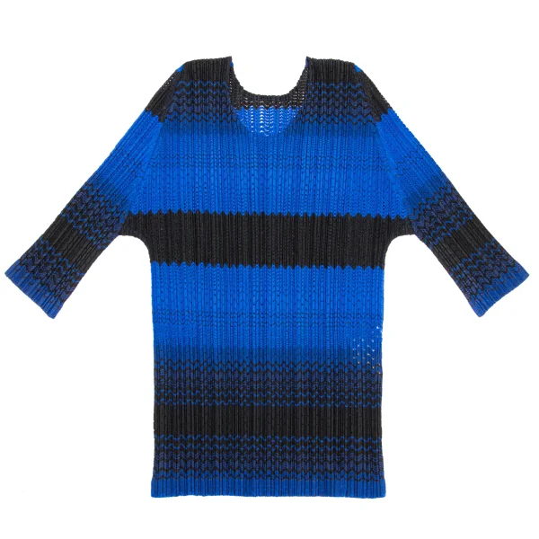 PLEATS PLEASE Gradient Stripe Mesh T Shirt K-169614_002