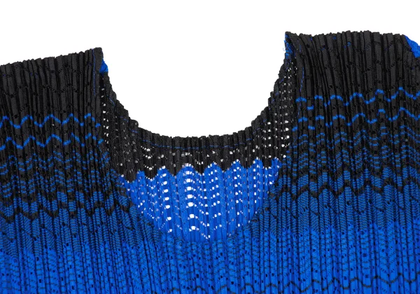 PLEATS PLEASE Gradient Stripe Mesh T Shirt K-169614_004