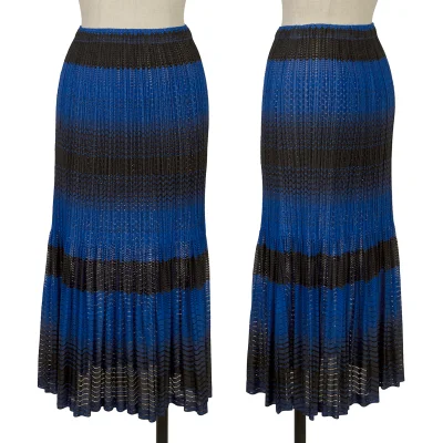 PLEATS PLEASE Gradient Stripe Mesh Flare Skirt