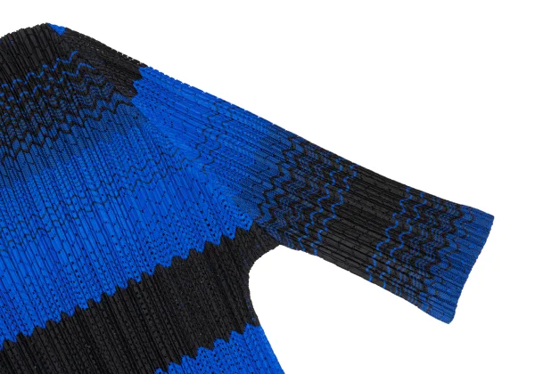 PLEATS PLEASE Gradient Stripe Mesh T Shirt & Skirt K-169616_005