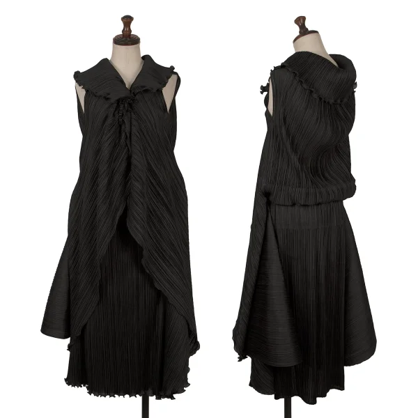 PLEATS PLEASE Skirt Layered Frill Dress Black 3 K-169618_001