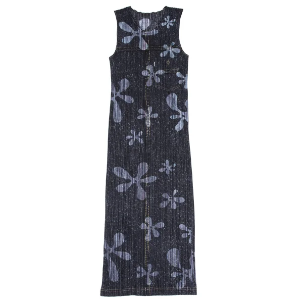 PLEATS PLEASE Denim Transfer Print Sleeveless Dress K-169619_002