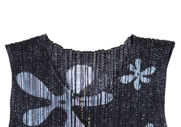 PLEATS PLEASE Denim Transfer Print Sleeveless Dress K-169619_004