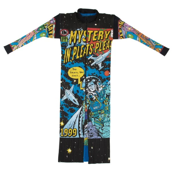 PLEATS PLEASE American Comics Print Double Zip Coat K-169622_002