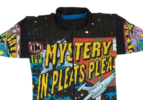 PLEATS PLEASE American Comics Print Double Zip Coat K-169622_003