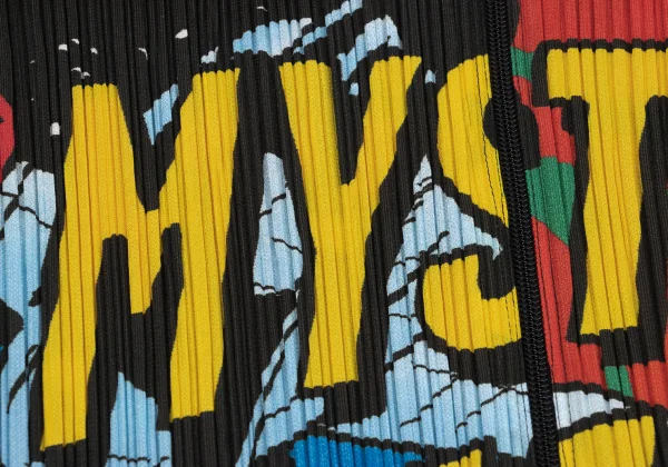 PLEATS PLEASE American Comics Print Double Zip Coat K-169622_005