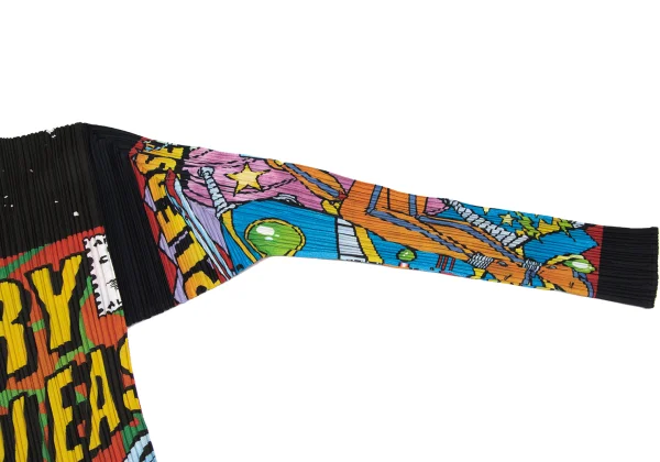 PLEATS PLEASE American Comics Print Double Zip Coat K-169622_006