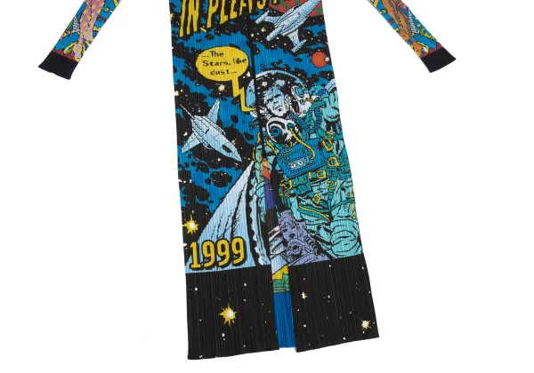 PLEATS PLEASE American Comics Print Double Zip Coat K-169622_008