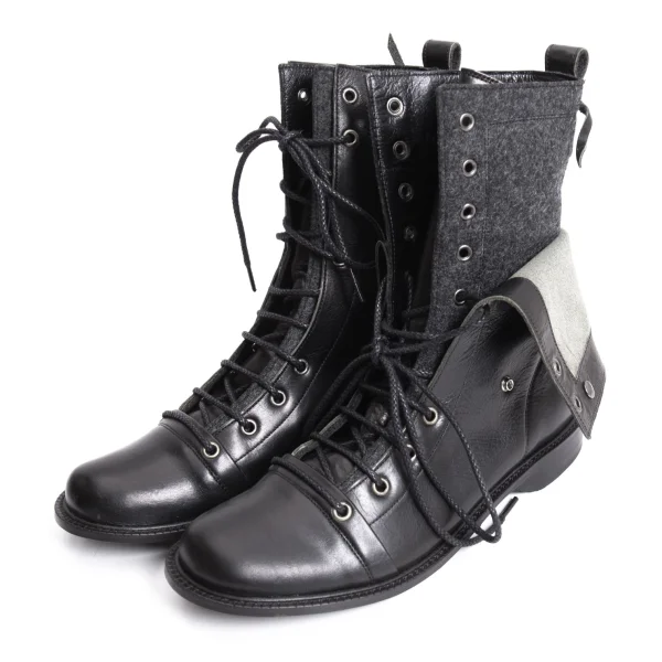 Y's Felt Layered Leather Boots K-169625_002
