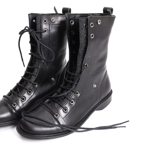 Y's Felt Layered Leather Boots K-169625_003
