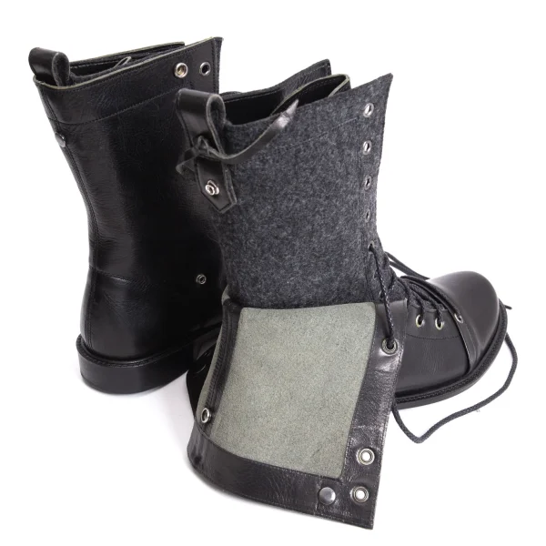 Y's Felt Layered Leather Boots K-169625_005