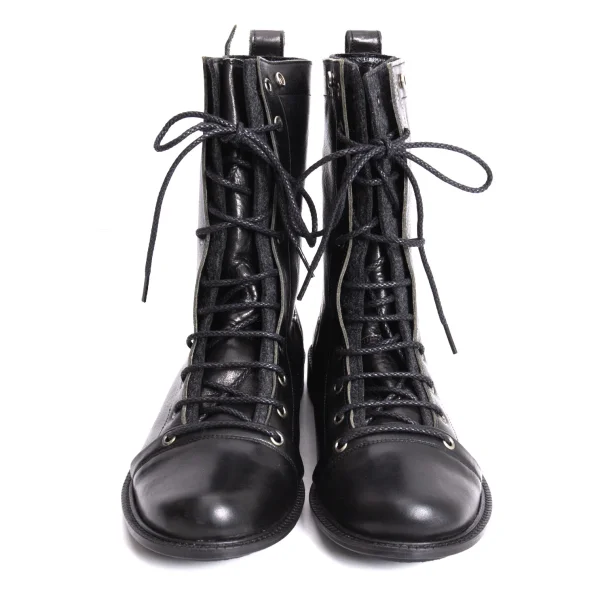 Y's Felt Layered Leather Boots K-169625_006