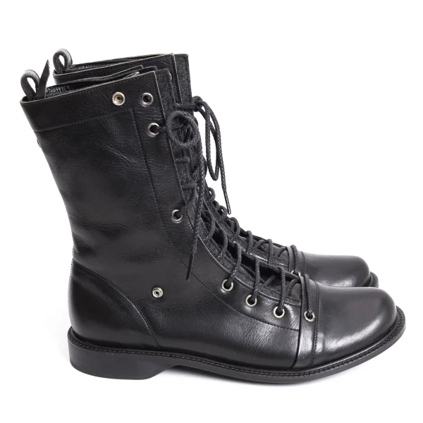 Y's Felt Layered Leather Boots K-169625_010