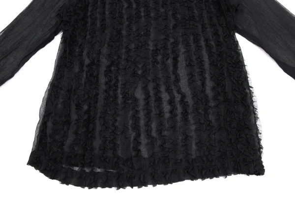 COMME des GARCONS Front Ruffle Taped Sheer Top K-169633_006