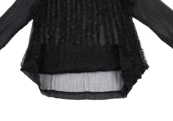 COMME des GARCONS Front Ruffle Taped Sheer Top K-169633_008