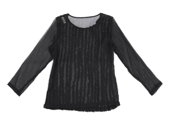 COMME des GARCONS Front Ruffle Taped Sheer Top K-169633_009