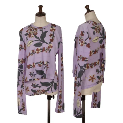 COMME des GARCONS Front Opening Design Botanical Printed T-shirt