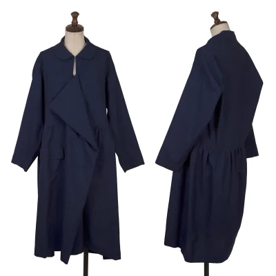 COMME des GARCONS Wool Check Woven Draped Shirt Dress